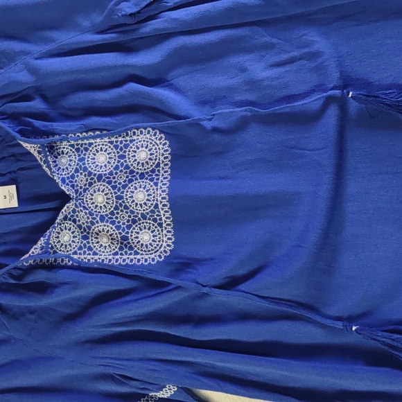 Medium royal blue 1/2 sleeve shirt, With Embroidery Detail by Ruby Rd. - Picture 4 of 14